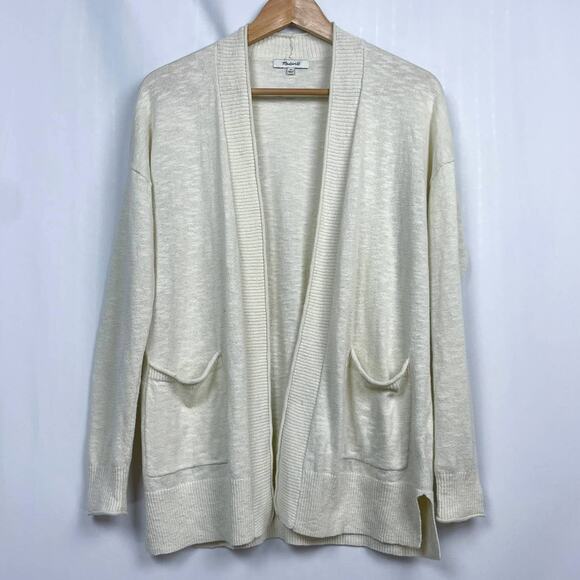 Madewell Bradley Cardigan Sweater‎ Sz XS Ivory Cream Slub Knit Style AI212 - Picture 2 of 14